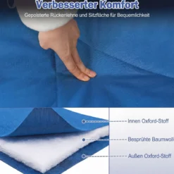 Campingstuhl für 2 Personen XXL Campingsofa mit Getränkehaltern & Netztaschen Klappstuhl Marineblau