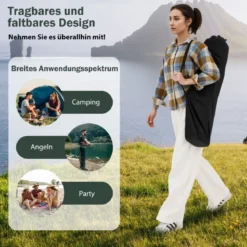 Campingstuhl mit Abnehmbarer Fußablage & Verstellbarer Rückenlehne & Kopfstütze Angelstuhl