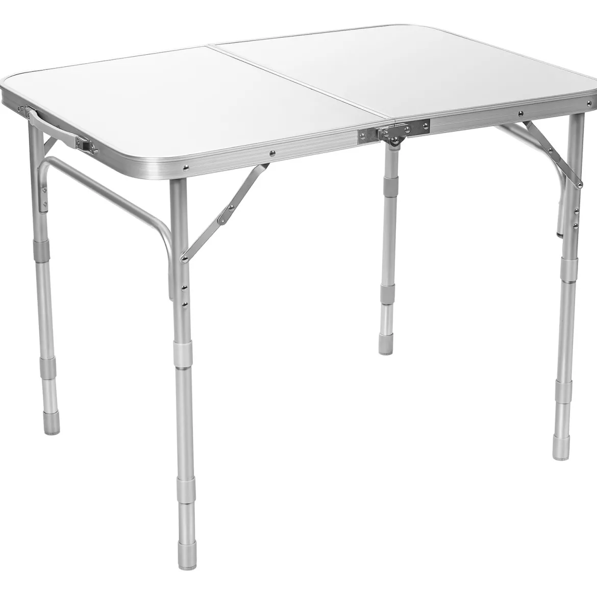 Campingtisch Falttisch Aluminium-Klapptisch mit 3 einstellbaren Positionen Weiß