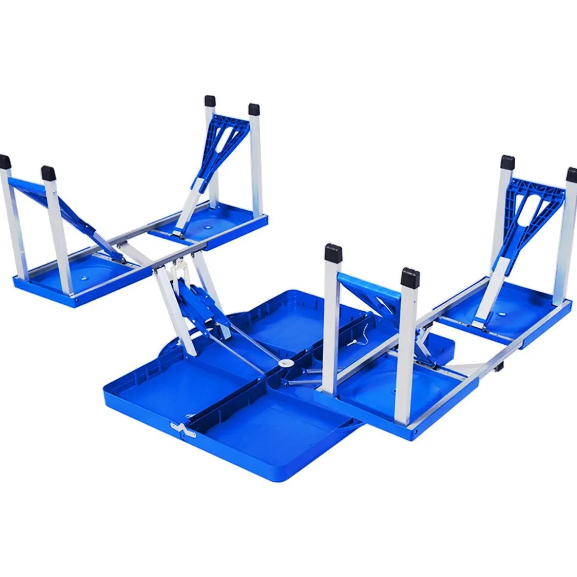 Campingtisch mit 4 Stühlen Falttisch Gartentisch klappbare Sitzgruppe Camping Klappgarnitur 137x84x66cm Blau