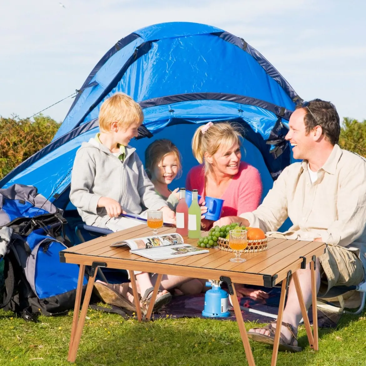 Campingtisch mit Wasserdichter Tischplatte & Tragetasche Picknicktisch Outdoor Tisch