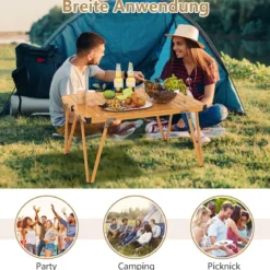 Campingtisch mit Wasserdichter Tischplatte & Tragetasche Picknicktisch Outdoor Tisch