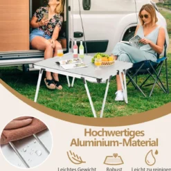 Campingtisch mit Wasserdichter Tischplatte & Tragetasche Picknicktisch Outdoor Tisch