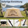 Campingzelt für 10 Personen Familienzelt mit Belüftung Regenschutz & Tragetasche 399 x 267 x 201 cm Khaki