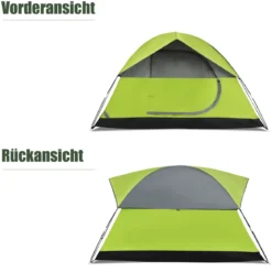 Campingzelt mit wasserabweisendem Oxford-Stoff Doppelschicht 212 x 152 x 122 cm Grün
