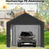 Carport Zeltgarage mit 8 Abnehmbaren Seitenwänden & Rolltüren Garagenzelt Weidezelt