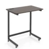 C-förmiger Beistelltisch mit Rollen & Handyhalter Mobiler Laptoptisch Platzsparender Sofatisch