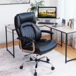 Chefsessel ergonomischer Bürostuhl bis 225 kg belastbar Schreibtischstuhl mit Wippfunktion