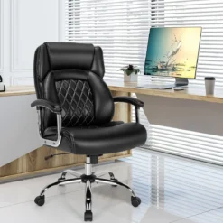 Chefsessel ergonomischer Bürostuhl bis 225 kg belastbar Schreibtischstuhl mit Wippfunktion