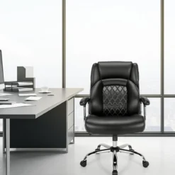 Chefsessel ergonomischer Bürostuhl bis 225 kg belastbar Schreibtischstuhl mit Wippfunktion