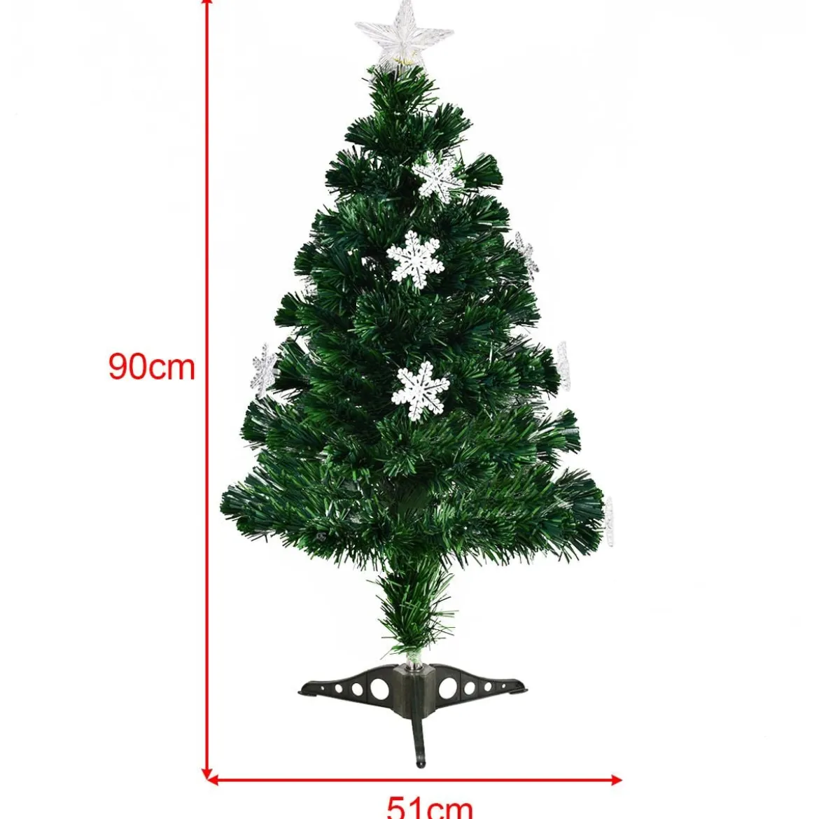 Christbaum LED 90/120/150/180 cm Künstlicher Weihnachtsbaum mit Glasfaser-Farbwechsler Grün