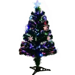 Christbaum LED 90/120/150/180 cm Künstlicher Weihnachtsbaum mit Glasfaser-Farbwechsler Grün