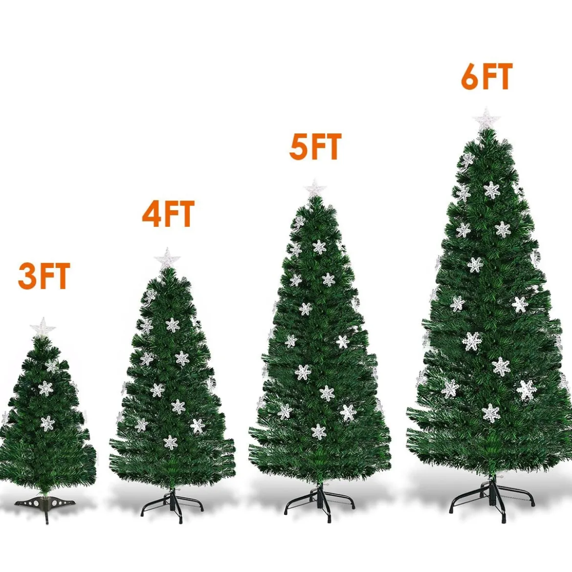Christbaum LED 90/120/150/180 cm Künstlicher Weihnachtsbaum mit Glasfaser-Farbwechsler Grün