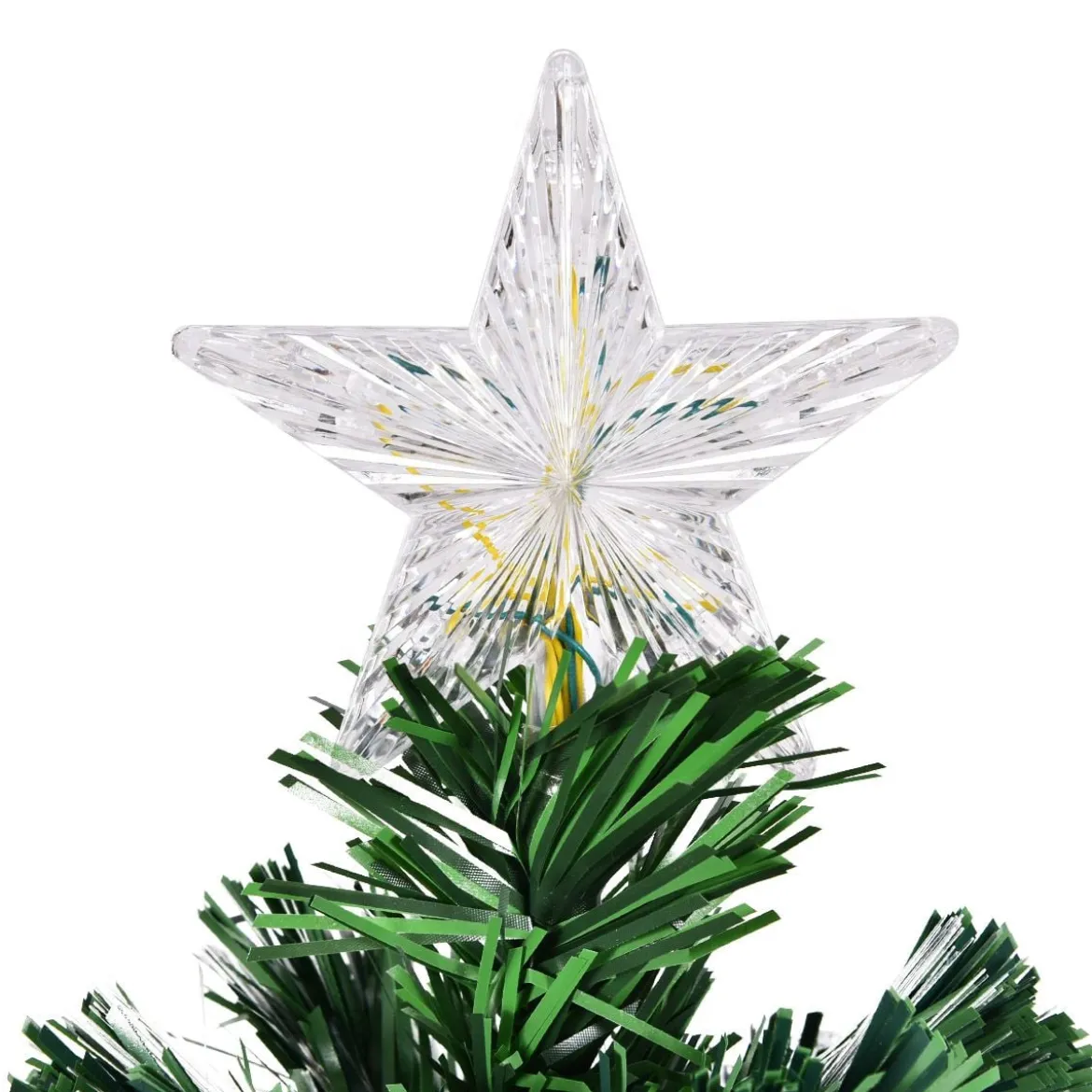 Christbaum LED 90/120/150/180 cm Künstlicher Weihnachtsbaum mit Glasfaser-Farbwechsler Grün