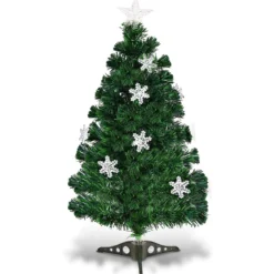 Christbaum LED 90/120/150/180 cm Künstlicher Weihnachtsbaum mit Glasfaser-Farbwechsler Grün