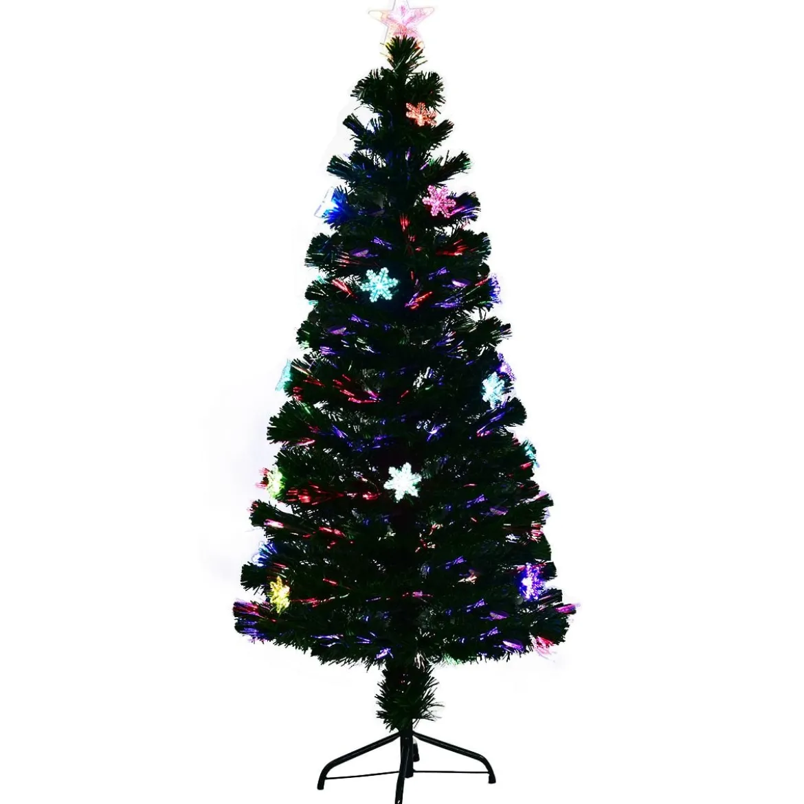 Christbaum LED 90/120/150/180 cm Künstlicher Weihnachtsbaum mit Glasfaser-Farbwechsler Grün