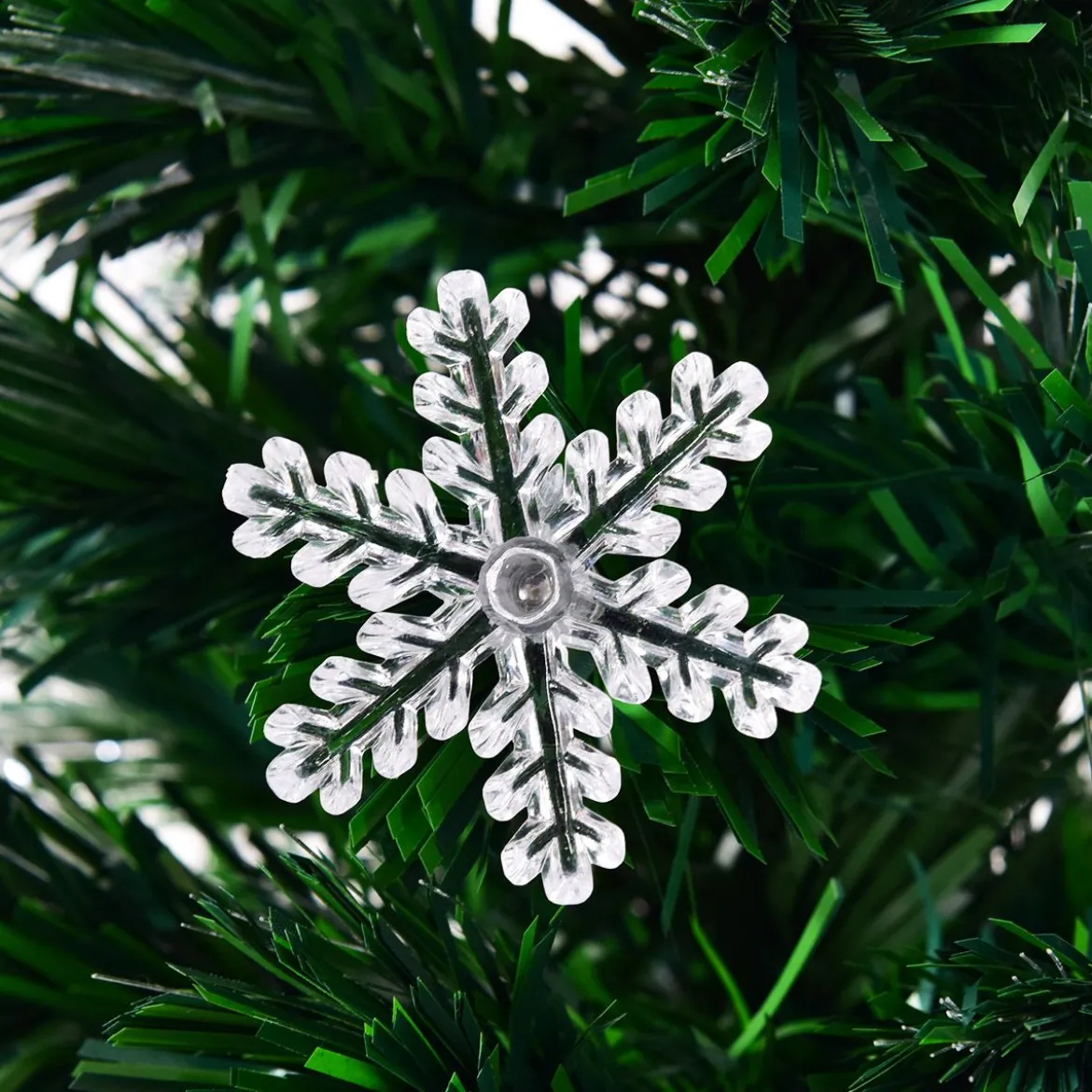 Christbaum LED 90/120/150/180 cm Künstlicher Weihnachtsbaum mit Glasfaser-Farbwechsler Grün