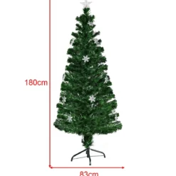 Christbaum LED 90/120/150/180 cm Künstlicher Weihnachtsbaum mit Glasfaser-Farbwechsler Grün