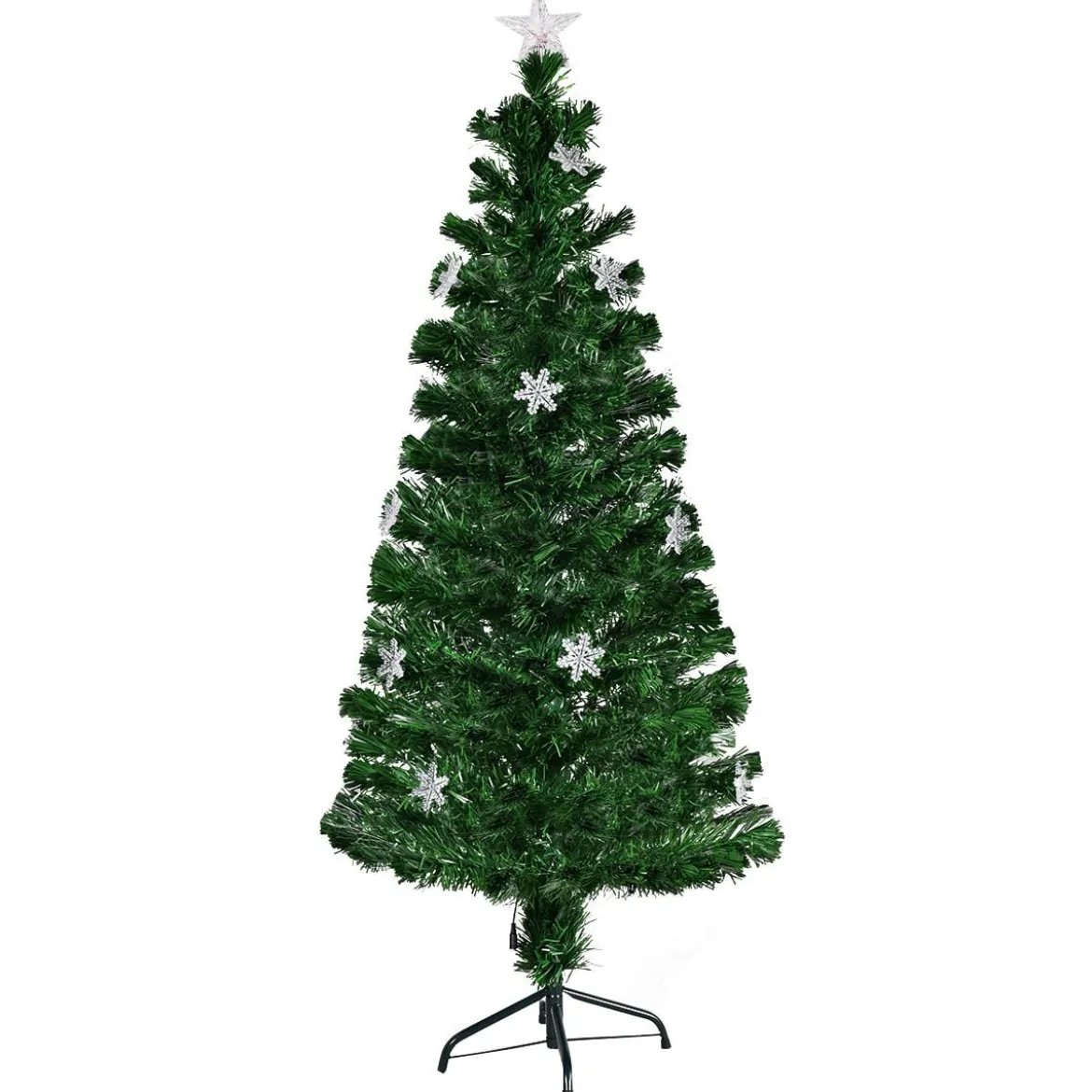 Christbaum LED 90/120/150/180 cm Künstlicher Weihnachtsbaum mit Glasfaser-Farbwechsler Grün