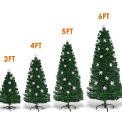 Christbaum LED 90/120/150/180 cm Künstlicher Weihnachtsbaum mit Glasfaser-Farbwechsler Grün