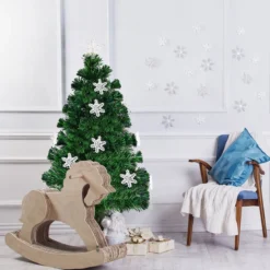 Christbaum LED 90/120/150/180 cm Künstlicher Weihnachtsbaum mit Glasfaser-Farbwechsler Grün
