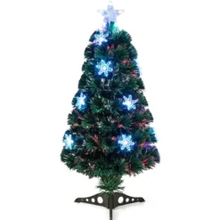 Christbaum LED 90/120/150/180 cm Künstlicher Weihnachtsbaum mit Glasfaser-Farbwechsler Grün