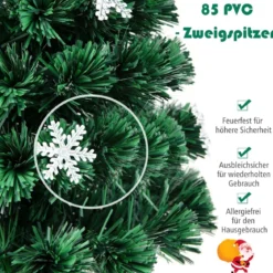 Christbaum LED 90/120/150/180 cm Künstlicher Weihnachtsbaum mit Glasfaser-Farbwechsler Grün