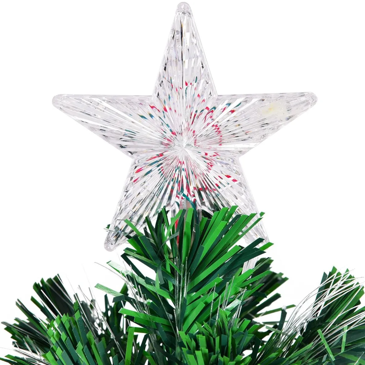 Christbaum LED 90/120/150/180 cm Künstlicher Weihnachtsbaum mit Glasfaser-Farbwechsler Grün