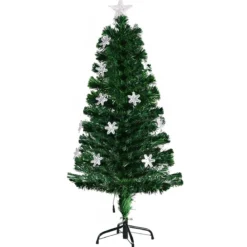 Christbaum LED 90/120/150/180 cm Künstlicher Weihnachtsbaum mit Glasfaser-Farbwechsler Grün
