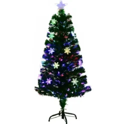 Christbaum LED 90/120/150/180 cm Künstlicher Weihnachtsbaum mit Glasfaser-Farbwechsler Grün
