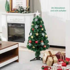 Christbaum LED 90/120/150/180 cm Künstlicher Weihnachtsbaum mit Glasfaser-Farbwechsler Grün