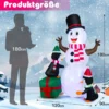 180 cm Aufblasbarer Schneemann mit Pinguinen Weihnachten Deko draußen XL