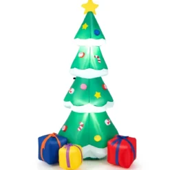 180cm Aufblasbarer Weihnachtsbaum mit Geschenkbox LED Weihnachtsdekoration