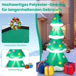 180cm Aufblasbarer Weihnachtsbaum mit Geschenkbox LED Weihnachtsdekoration
