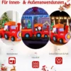 150CM Aufblasbare Weihnachten Deko LED Weihnachtsmann & Rentier im Minizug