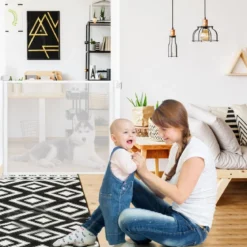 0-140 cm Ausziehbares Türschutzgitter für Babys & Haustiere Treppenschutzgitter Weiß