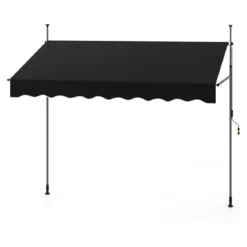 250 / 400 cm Balkonmarkise ohne Bohren mit Handkurbel Höhenverstellbare & Klemmmarkise