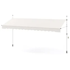 250 / 400 cm Balkonmarkise ohne Bohren mit Handkurbel Höhenverstellbare & Klemmmarkise