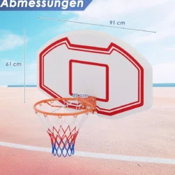 Ø45cm Basketballkorb Indoor Mini Basketball Korb mit Rückwand & Netz