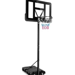 130 - 305 cm Basketballständer mit Netz & 2 Rädern Höhenverstellbar Schwarz
