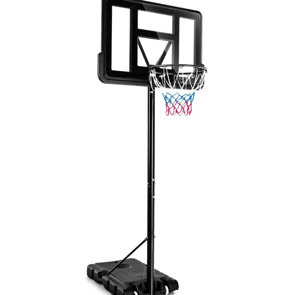 130 - 305 cm Basketballständer mit Netz & 2 Rädern Höhenverstellbar Schwarz