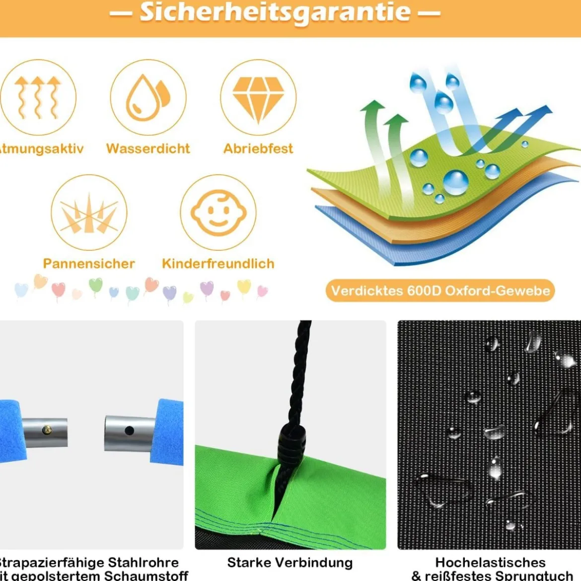 Ø100 cm Baumschaukel für Kinder doppelseitige Farbe Bunt + Blau