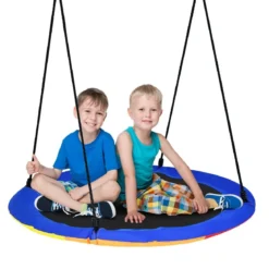 Ø100 cm Baumschaukel für Kinder doppelseitige Farbe Bunt + Blau