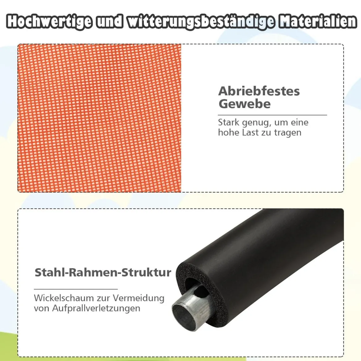 Ø 100 cm Baumschaukel Nestschaukel Rund mit 100-160 cm verstellbaren Seil Orange + Schwarz