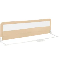 180 cm Beige Lange Klappbares Bettgitter mit Sicherheitsgurten 180° Faltbar