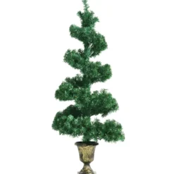 120 cm beleuchteter künstlicher Spiral-Weihnachtsbaum mit 150 LED-Lichtern Spiral-PVC-Baum Grün