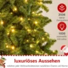 360 cm Beleuchteter Künstlicher Weihnachtsbaum Tannenbaum mit 2536 PVC Zweigspitzen Grün