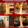 165cm Beleuchteter Weihnachtsengel mit 150 Warmweißen LED-Lichtern & Taube Weihnachtsdeko