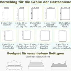 175 cm Bettgitter mit 24 Einstellbare Höhen & Seitentasche Bettschutzgitter Rosa