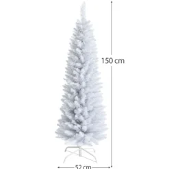 150 cm Bleistift künstlicher Weihnachtsbaum unbeleuchteter lebensechter Tannenbaum Weiß